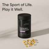 Sports Research Evening Primrose Oil 1300mg mini softgels with natural background