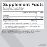Sports Research Flaxseed Oil bottle with nutrition facts