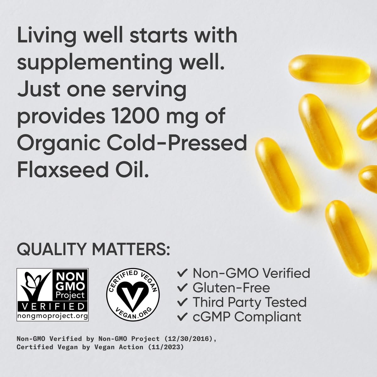 Sports Research Flaxseed Oil capsules with packaging