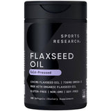 Sports Research Flaxseed Oil Softgels front view packaging