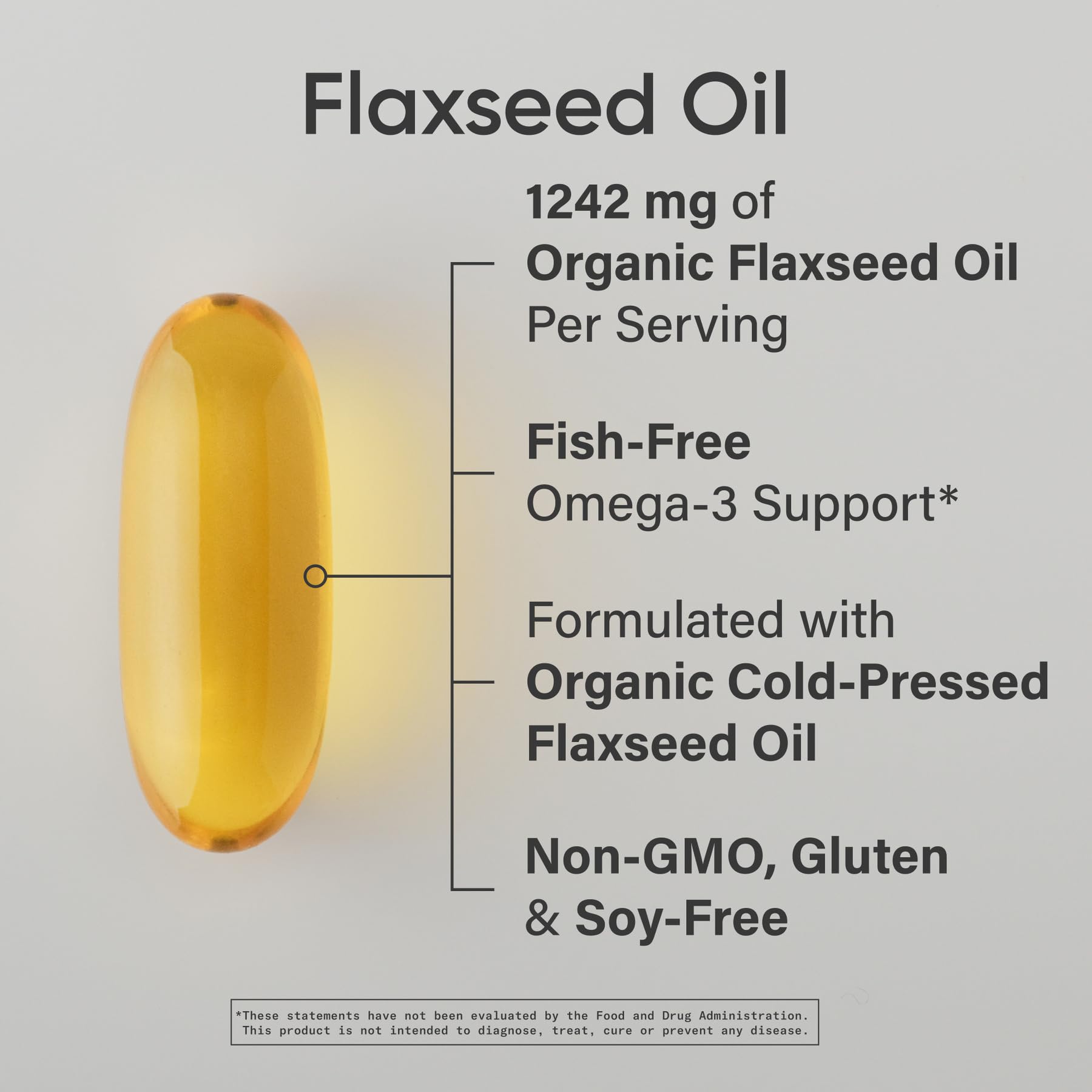 Sports Research Flaxseed Oil Softgels side view with dosage details