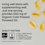 Sports Research Flaxseed Oil Softgels with a measuring spoon