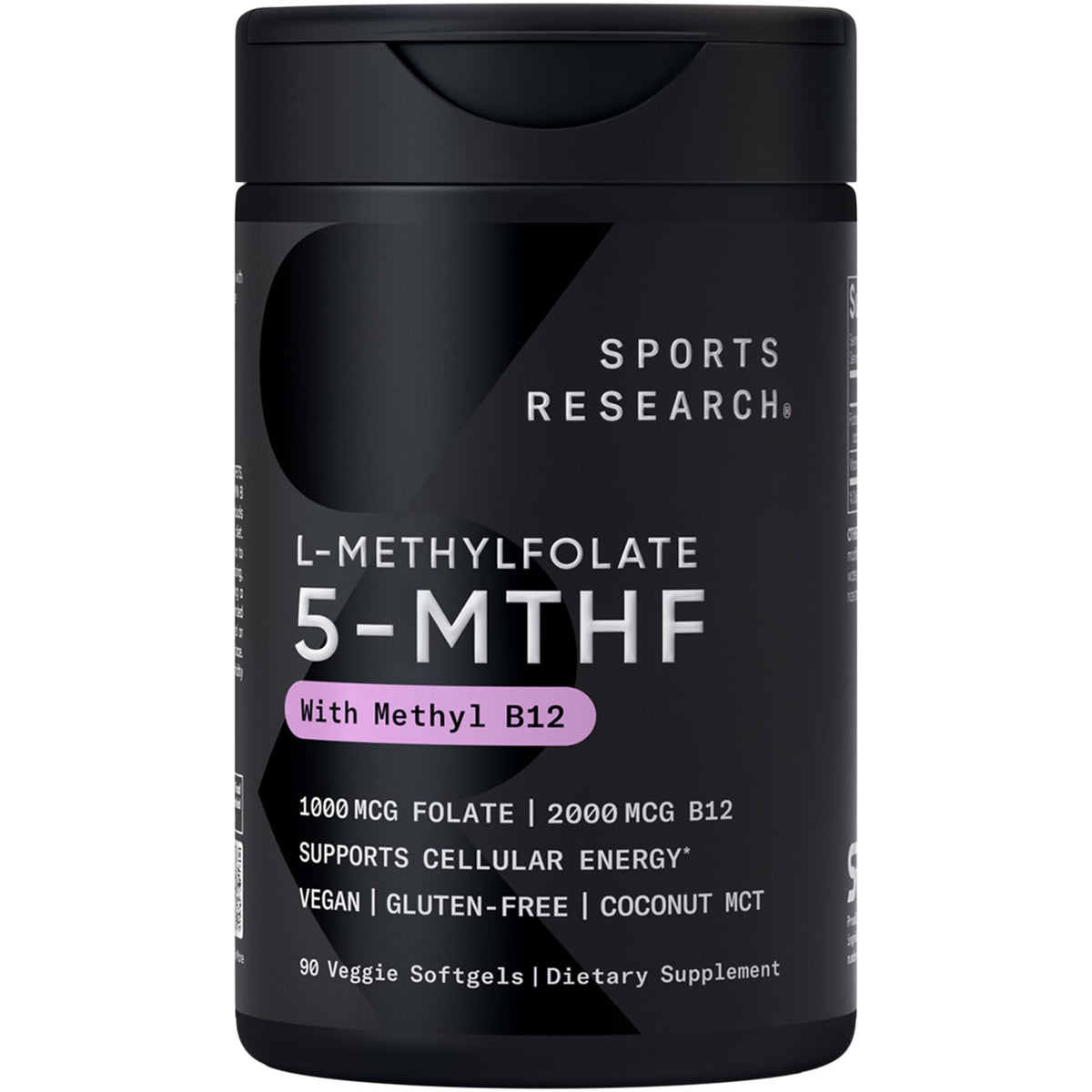 Sports Research Folic Acid B9 Supplement 1000 mcg front view