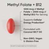 Sports Research Folic Acid B9 Supplement 1000 mcg side view