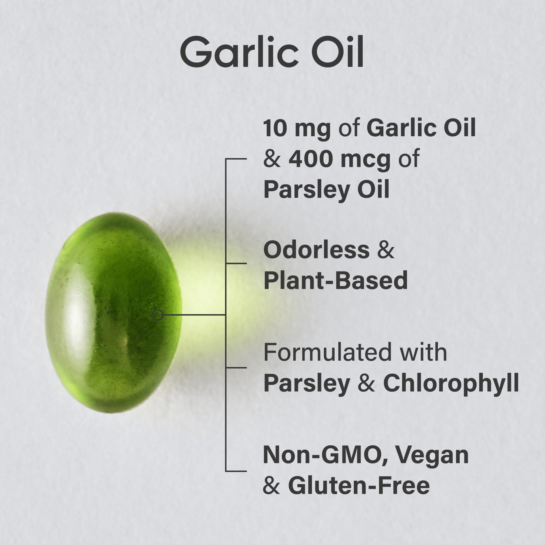 Sports Research Garlic & Parsley Oil Supplement side view