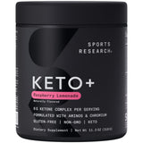 Sports Research Keto Plus Powder 404g Raspberry Lemonade front view