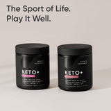 Sports Research Keto Plus Powder Raspberry Lemonade on a kitchen counter
