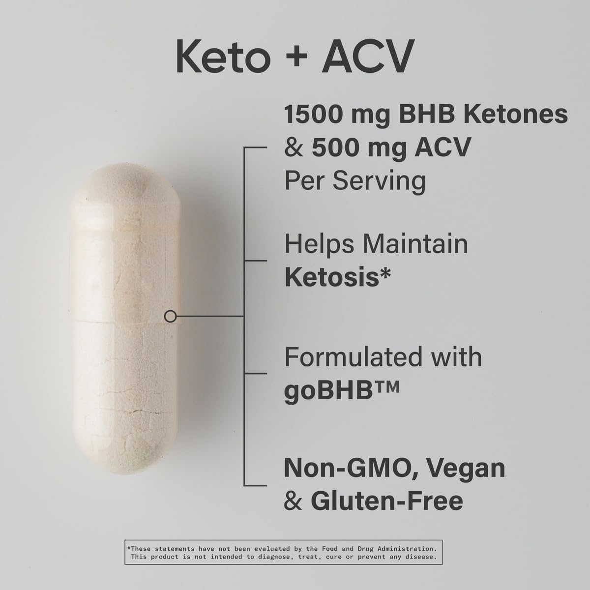 Sports Research Keto+ with Apple Cider Vinegar bottle side view