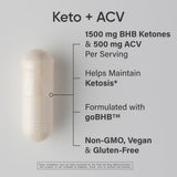 Sports Research Keto+ with Apple Cider Vinegar bottle side view