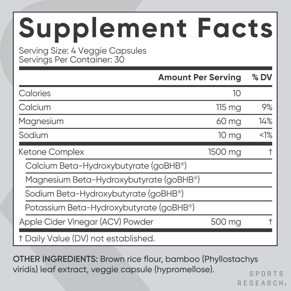 Sports Research Keto+ with Apple Cider Vinegar bottle with measuring scoop