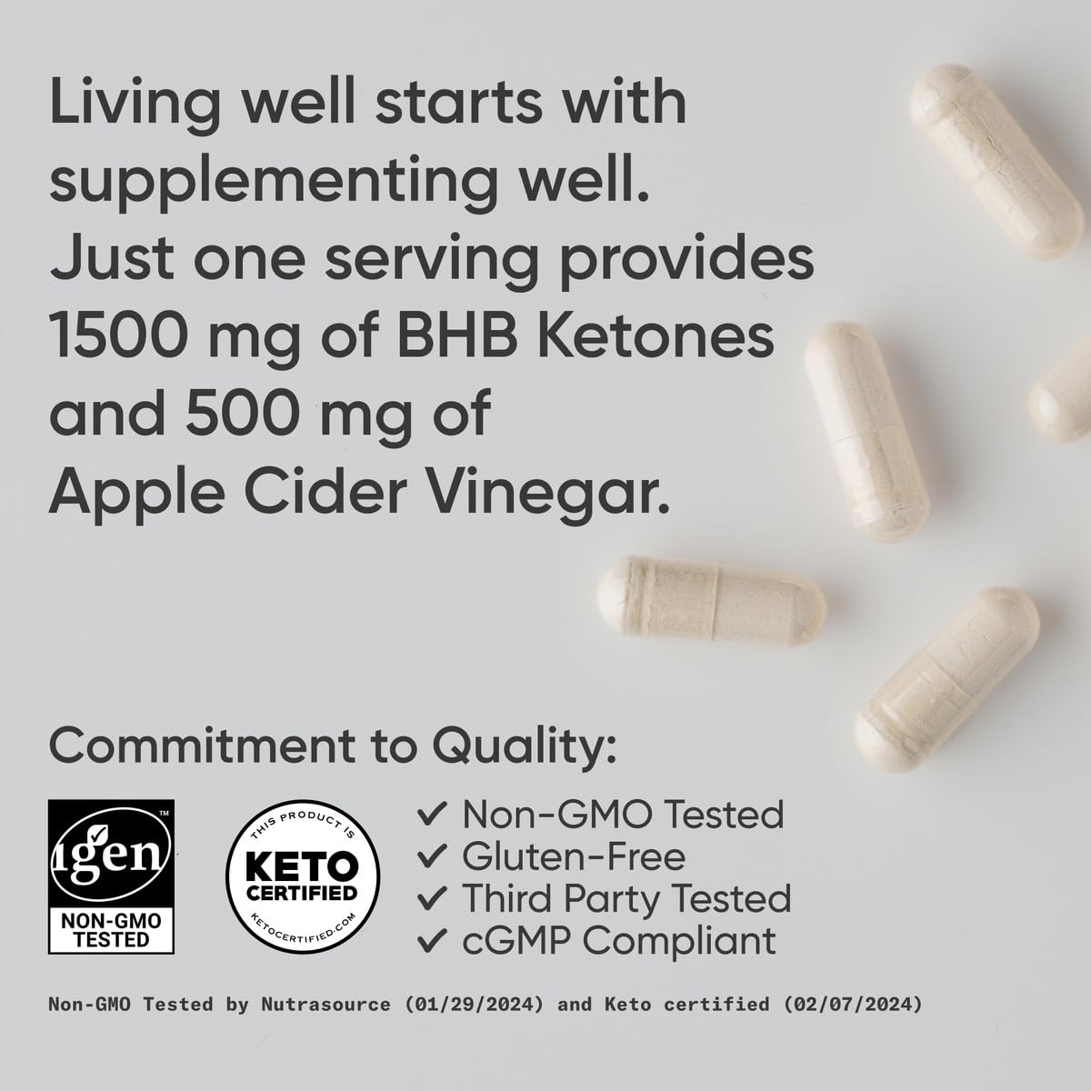 Sports Research Keto+ with Apple Cider Vinegar capsules on a table