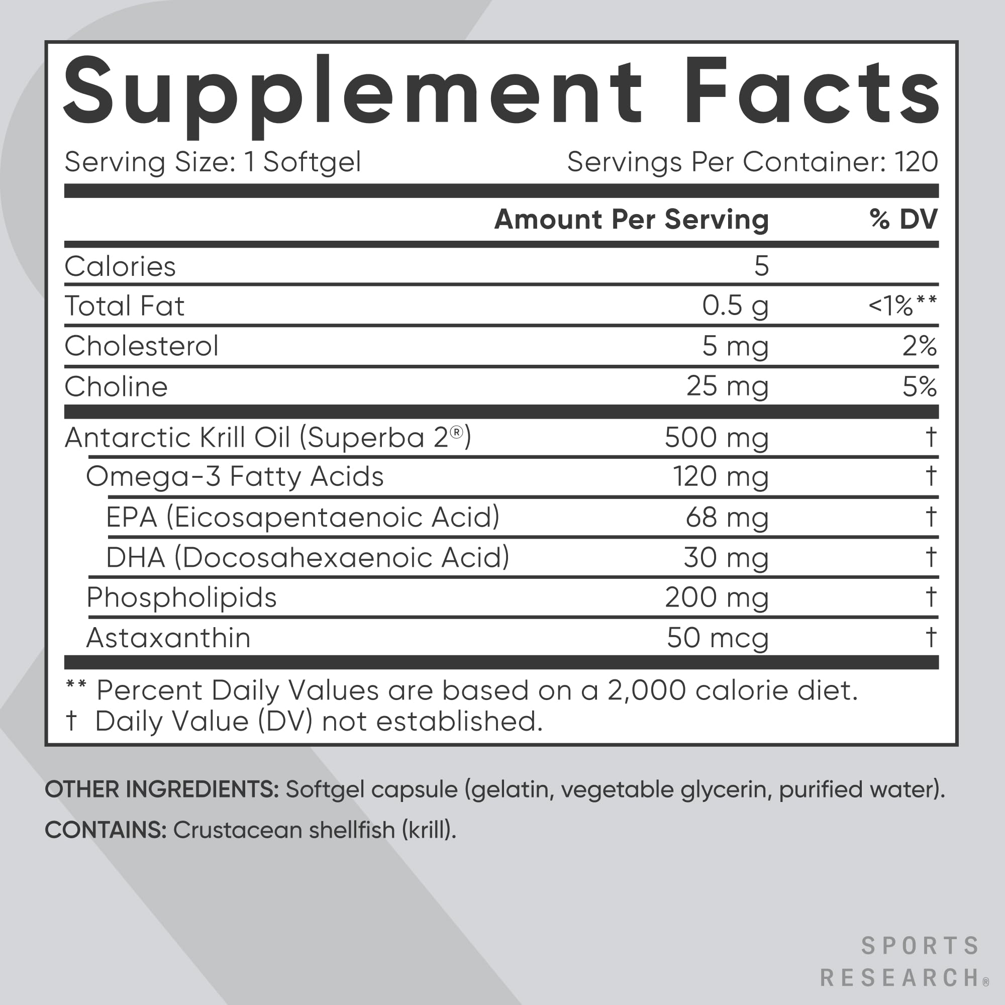 Sports Research Krill Oil 500mg Softgels with measuring spoon
