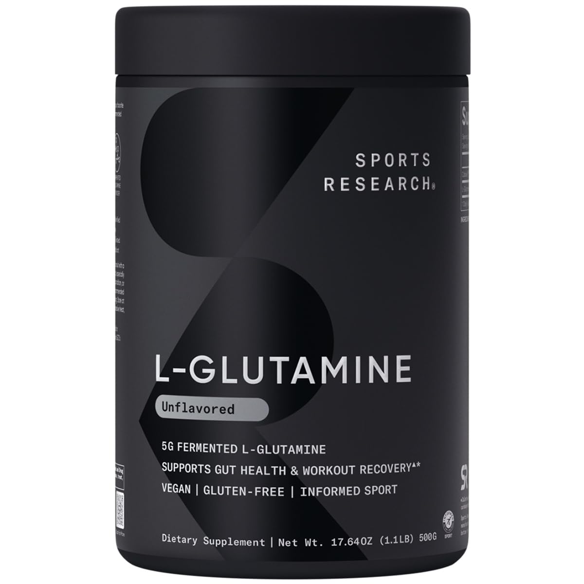 Sports Research L-Glutamine Powder 590g front view