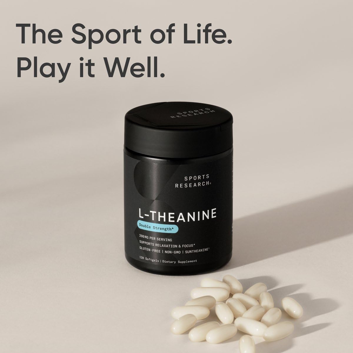 Sports Research L-Theanine softgels with coconut oil
