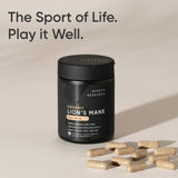 Sports Research Lion’s Mane Mushroom Capsules back view with ingredients