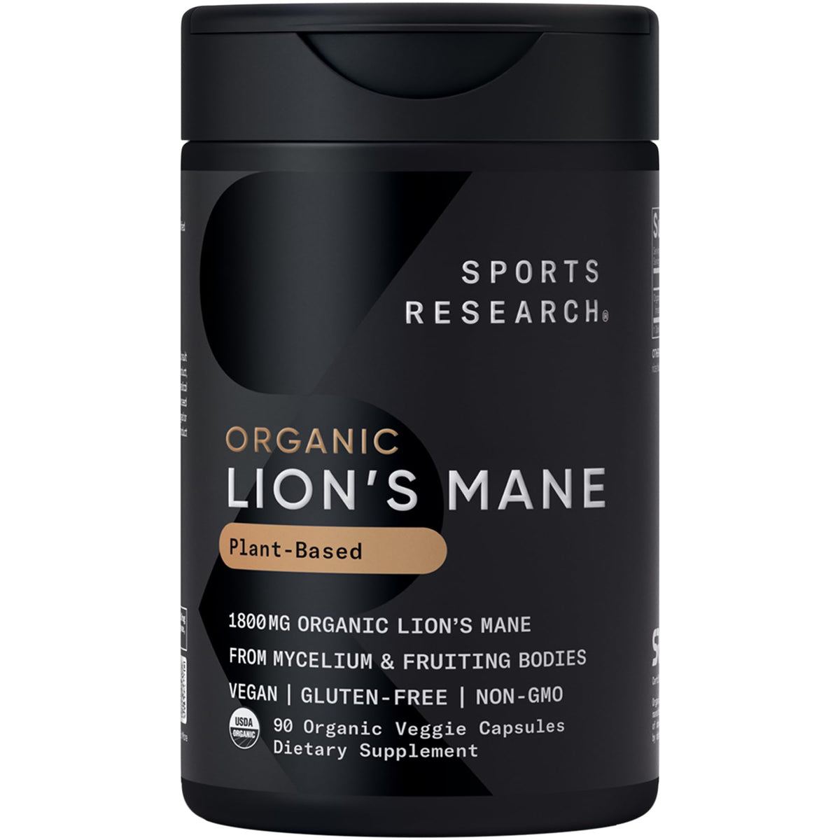 Sports Research Lion’s Mane Mushroom Capsules front view