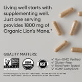 Sports Research Lion’s Mane Mushroom Capsules on a wooden table