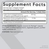 Sports Research Lutein + Zeaxanthin 20mg supplement facts label