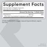 Sports Research Magnesium Glycinate 160mg vegan capsules back label