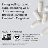 Sports Research Magnesium Glycinate 160mg vegan capsules on a wooden table