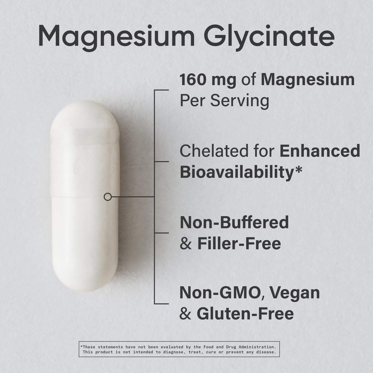 Sports Research Magnesium Glycinate 160mg vegan capsules side view