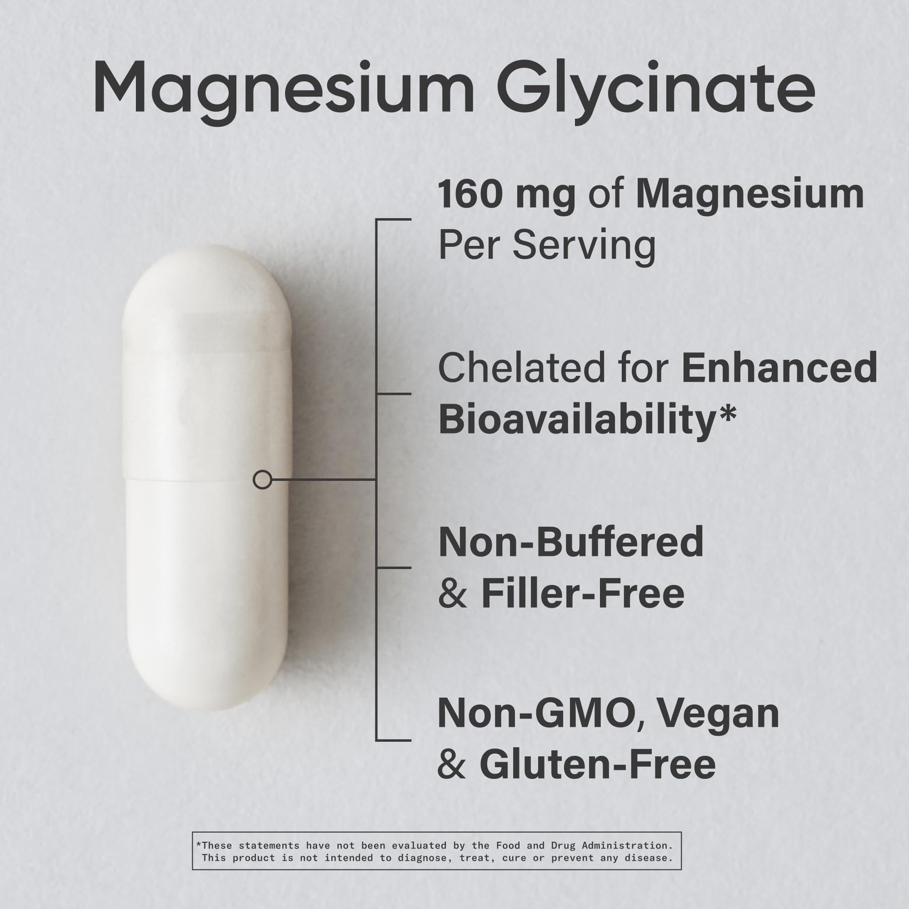Sports Research Magnesium Glycinate 160mg vegan capsules side view