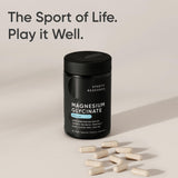 Sports Research Magnesium Glycinate 160mg vegan capsules with a glass of water
