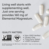 Sports Research Magnesium Glycinate 160mg vegan capsules with measuring spoon