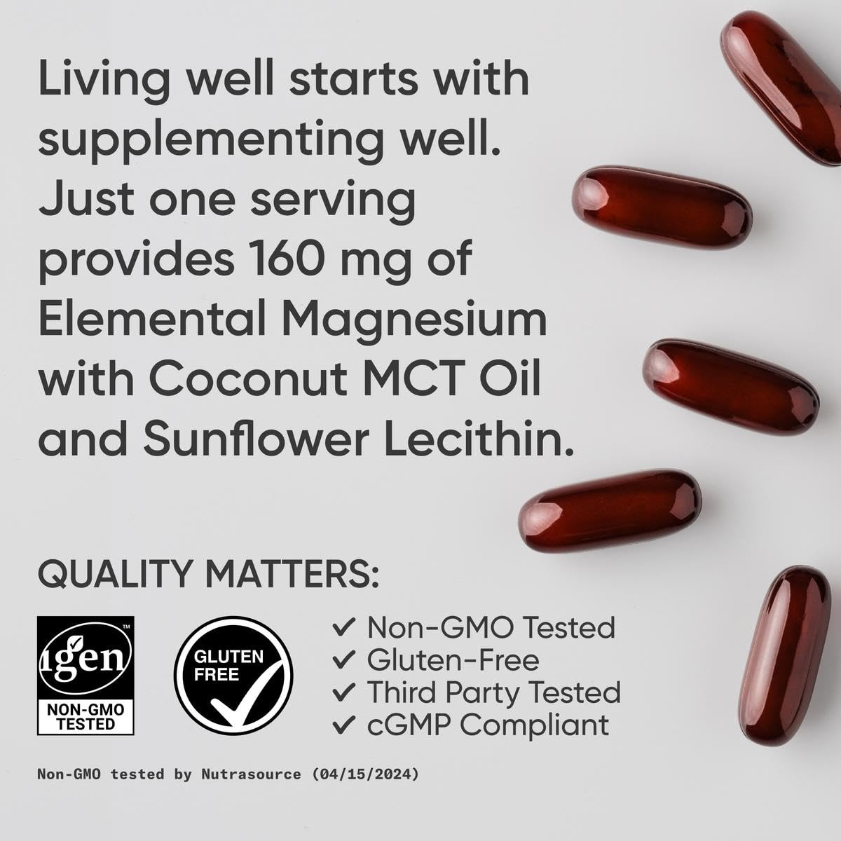 Sports Research Magnesium Glycinate capsules in a hand