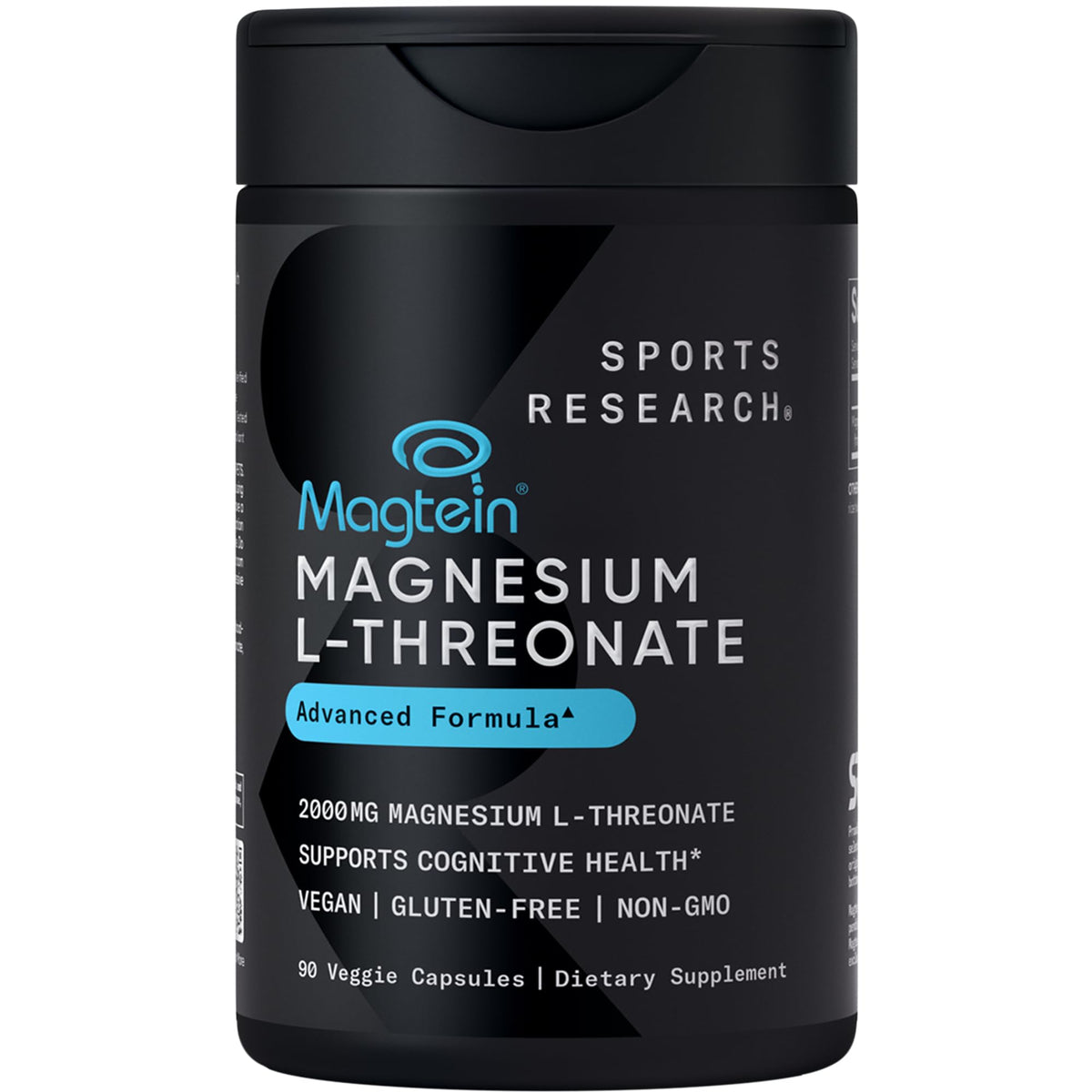 Sports Research Magnesium L-Threonate 90 capsules front view