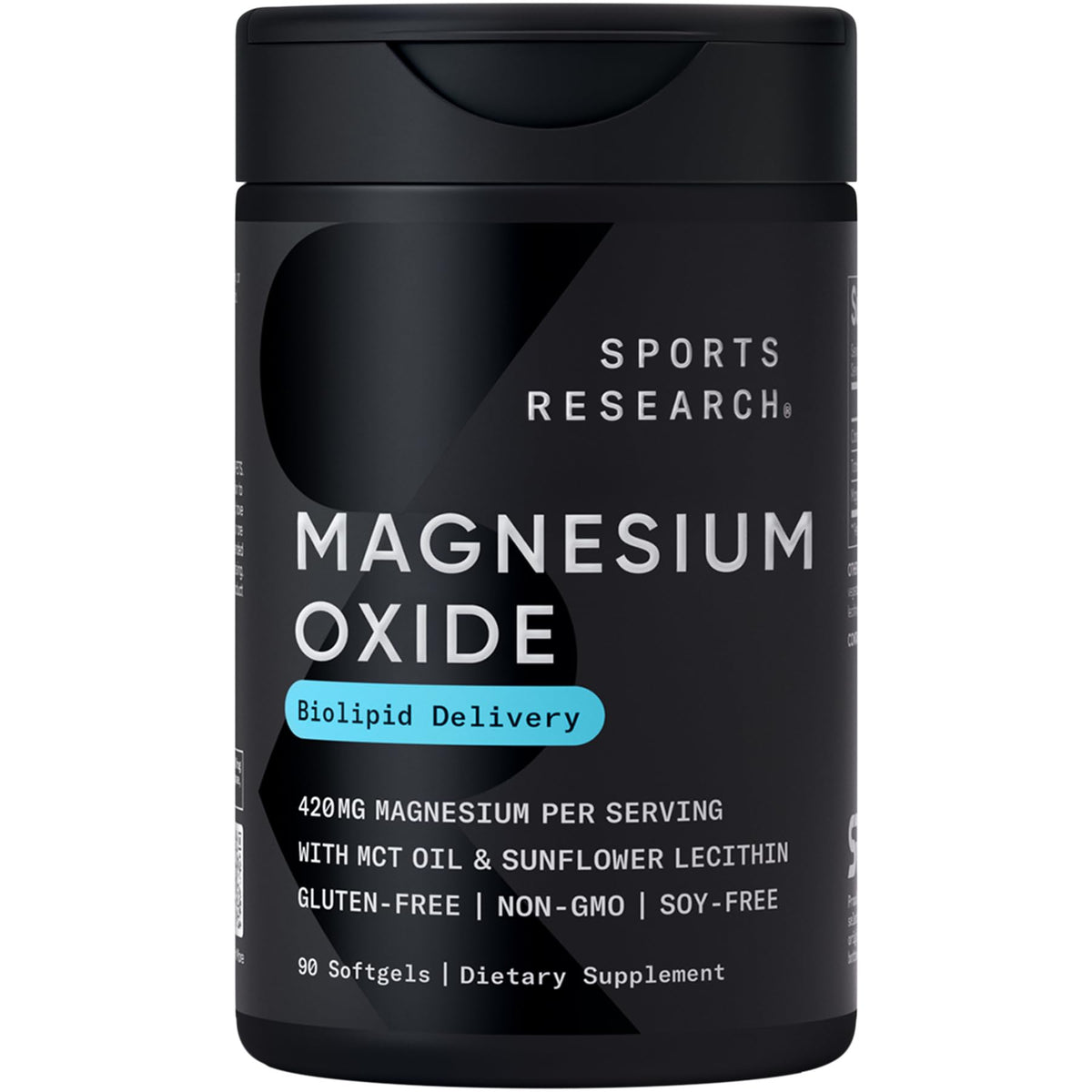 Sports Research Magnesium Supplement 420mg softgel bottle front view