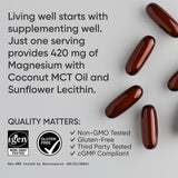 Sports Research Magnesium Supplement 420mg softgels with dosage information