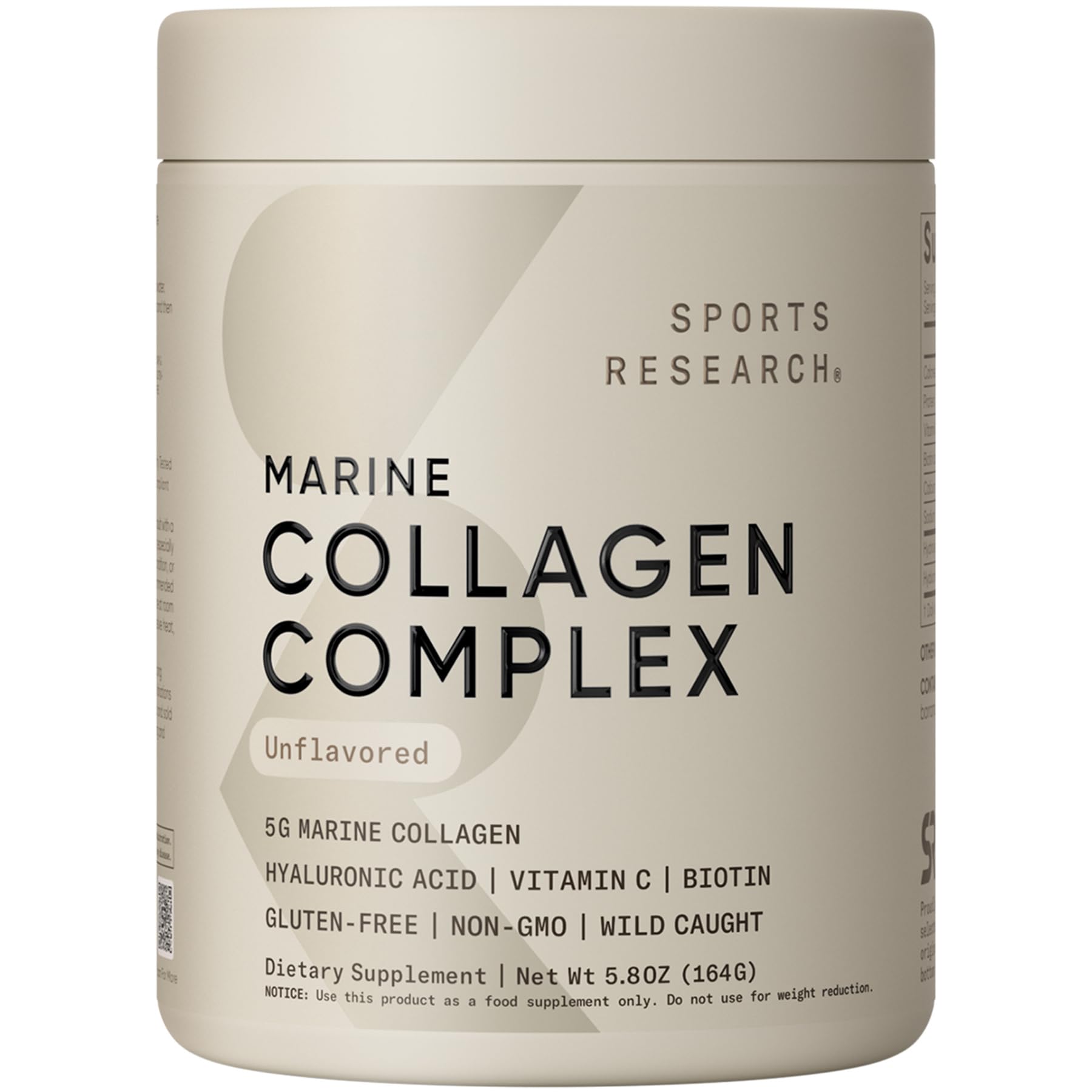 Sports Research Marine Collagen Peptides Powder front view packaging