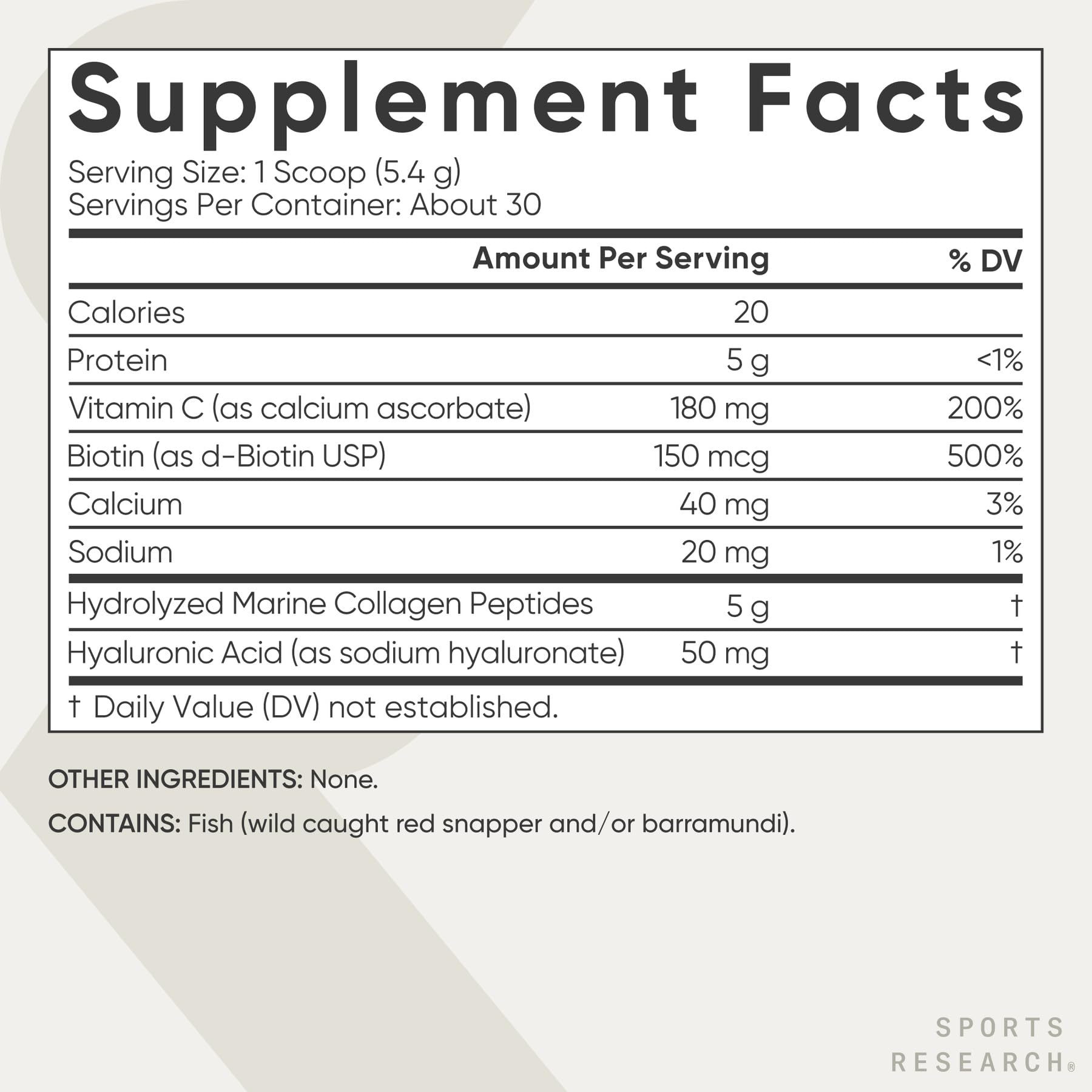 Sports Research Marine Collagen Peptides Powder with smoothie ingredients