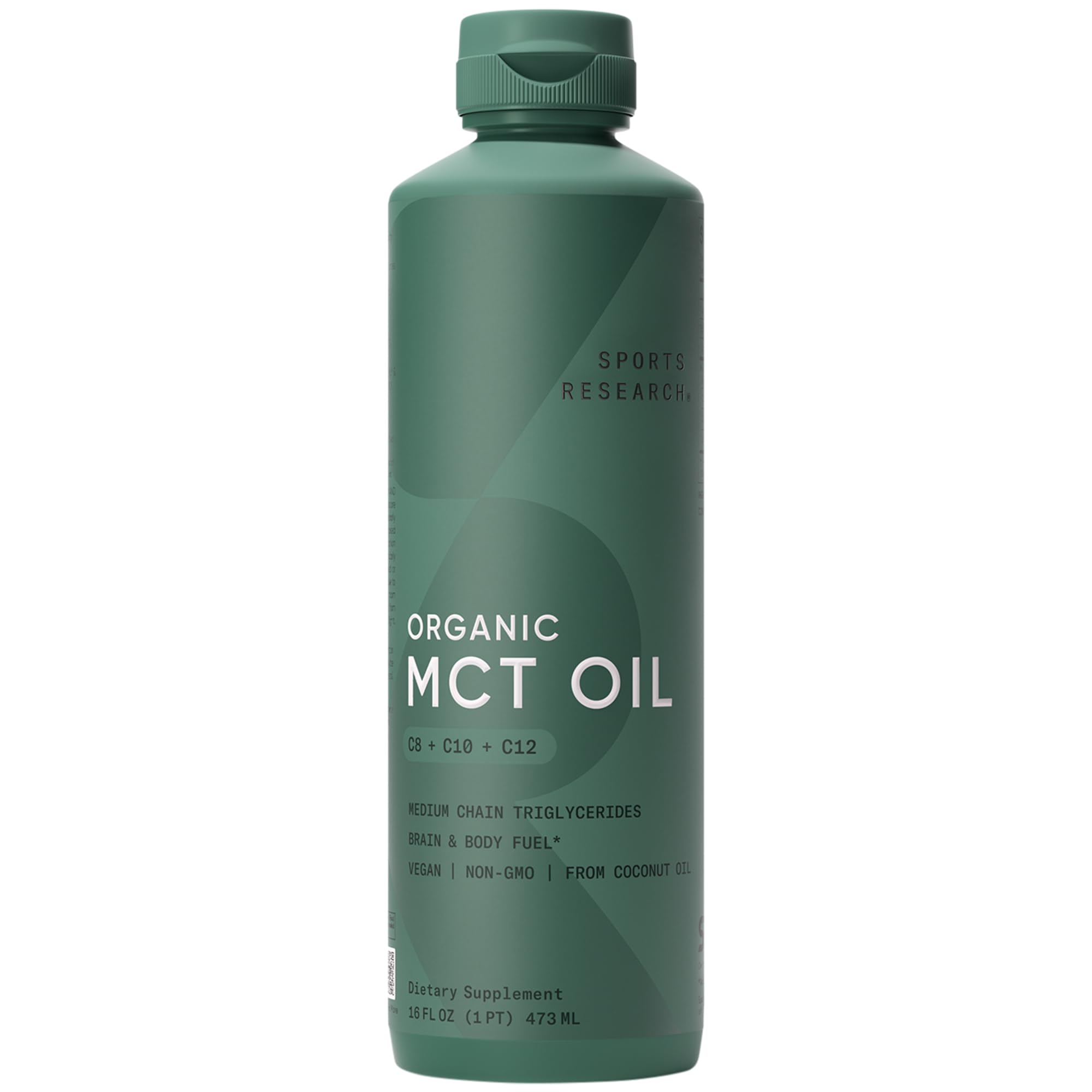 Sports Research MCT Oil 494g front view with packaging
