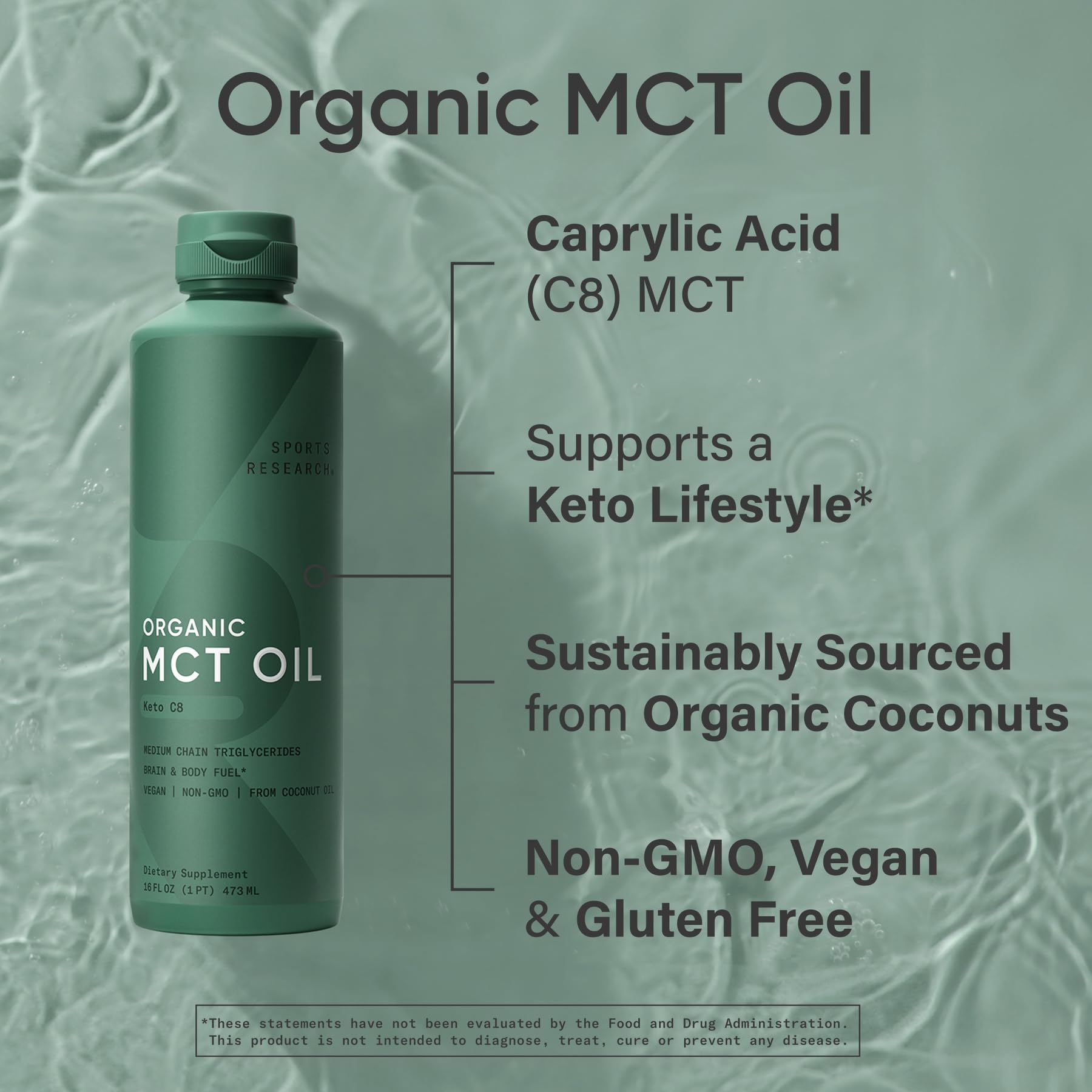 Sports Research MCT Oil 494g packaging on kitchen counter
