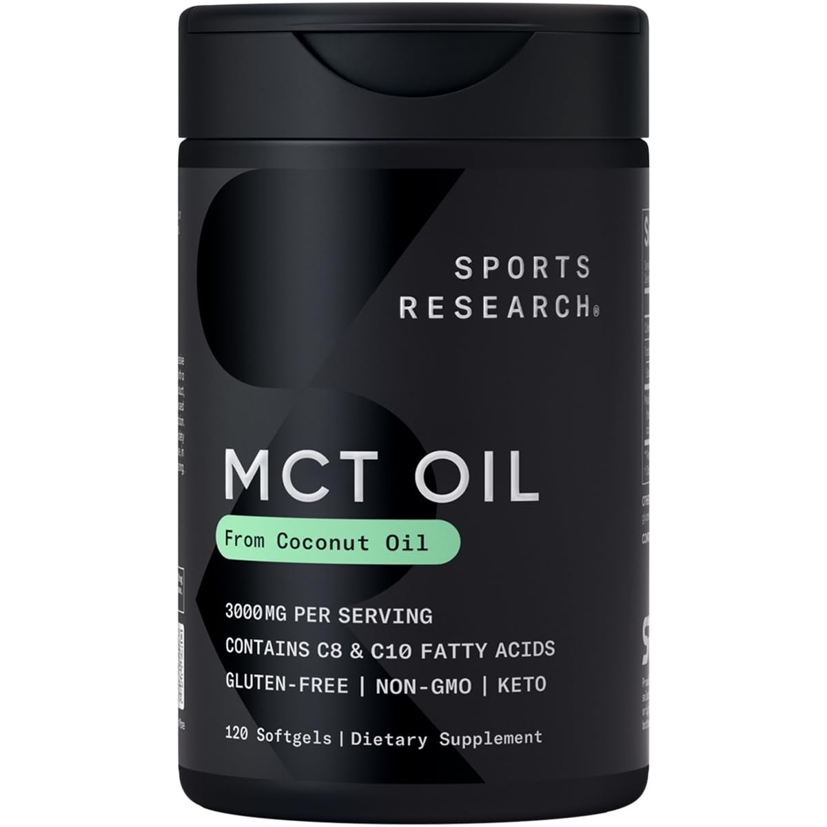 Sports Research MCT Oil Softgels 3000mg front view