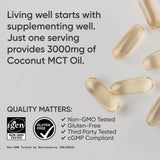 Sports Research MCT Oil Softgels on a wooden table