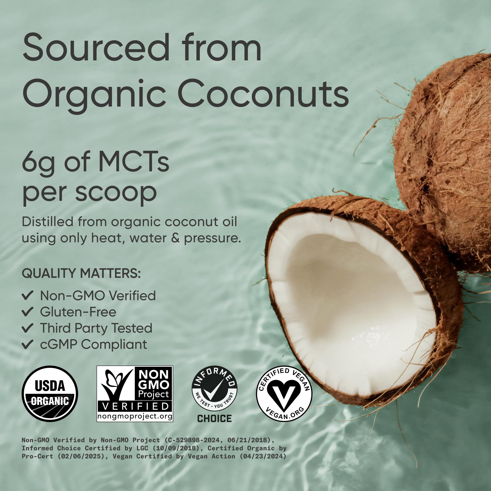 Sports Research MCT Powder 404g packaging side view