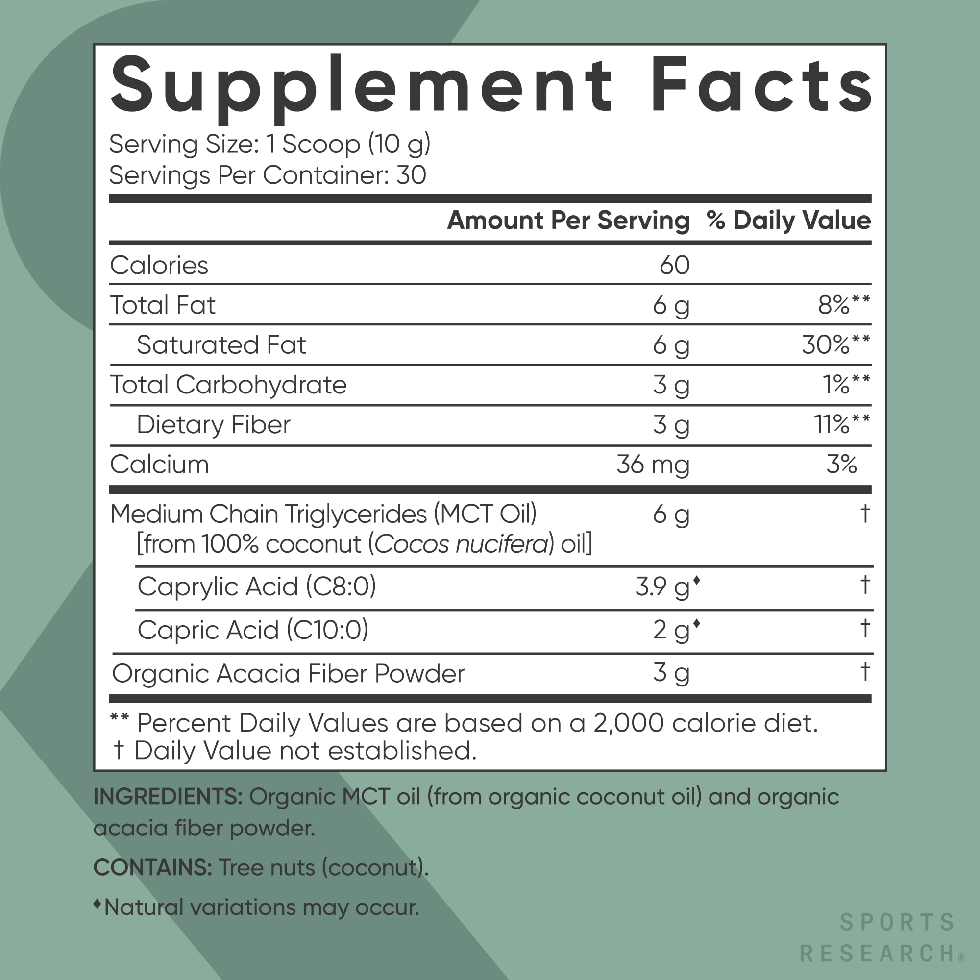 Sports Research MCT Powder in a smoothie bowl
