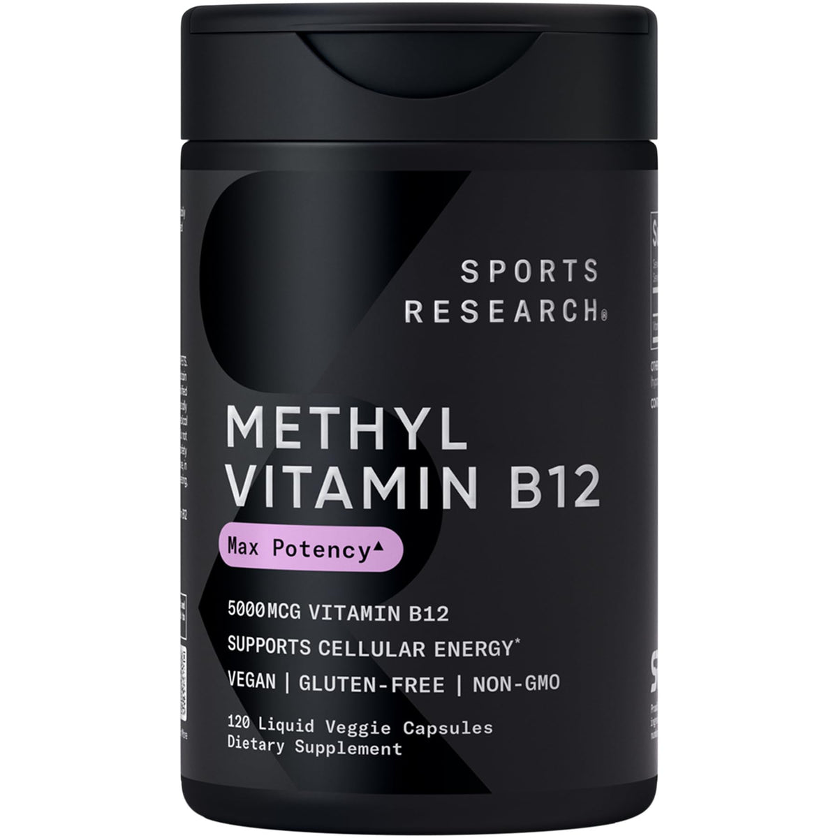 Sports Research Methyl B12 Liquid Veggie Capsules front view