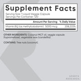Sports Research Methyl B12 Liquid Veggie Capsules with dosage information