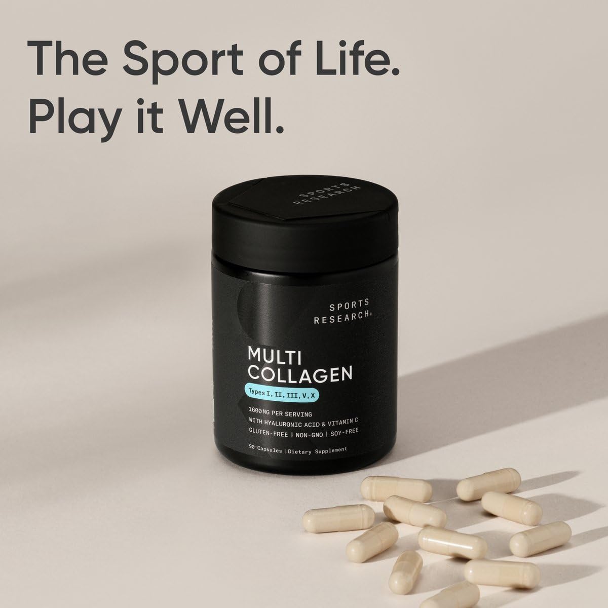 Sports Research Multi Collagen Complex Capsules in a fitness setting