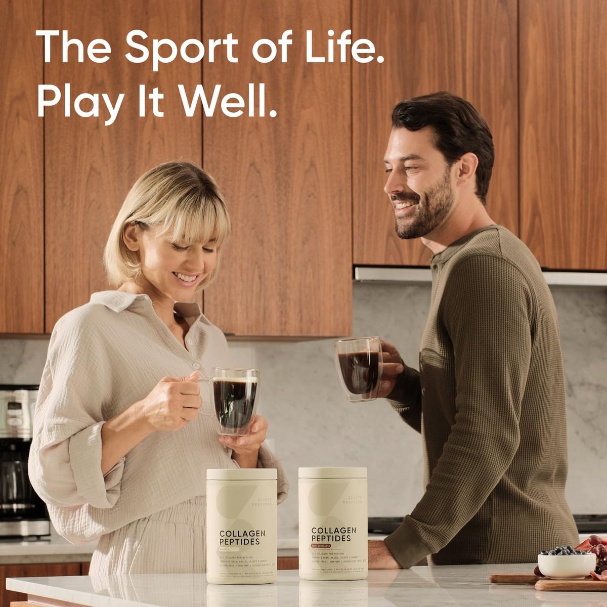 Sports Research Multi Collagen Peptides on a kitchen counter