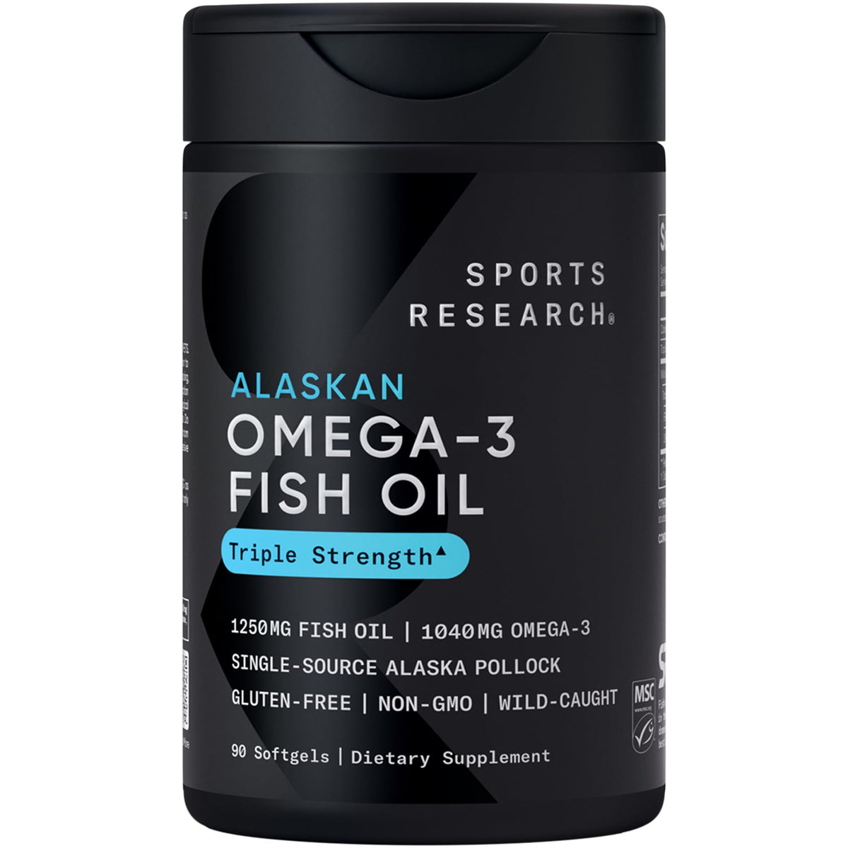 Sports Research Omega-3 Fish Oil 1250mg softgel front view