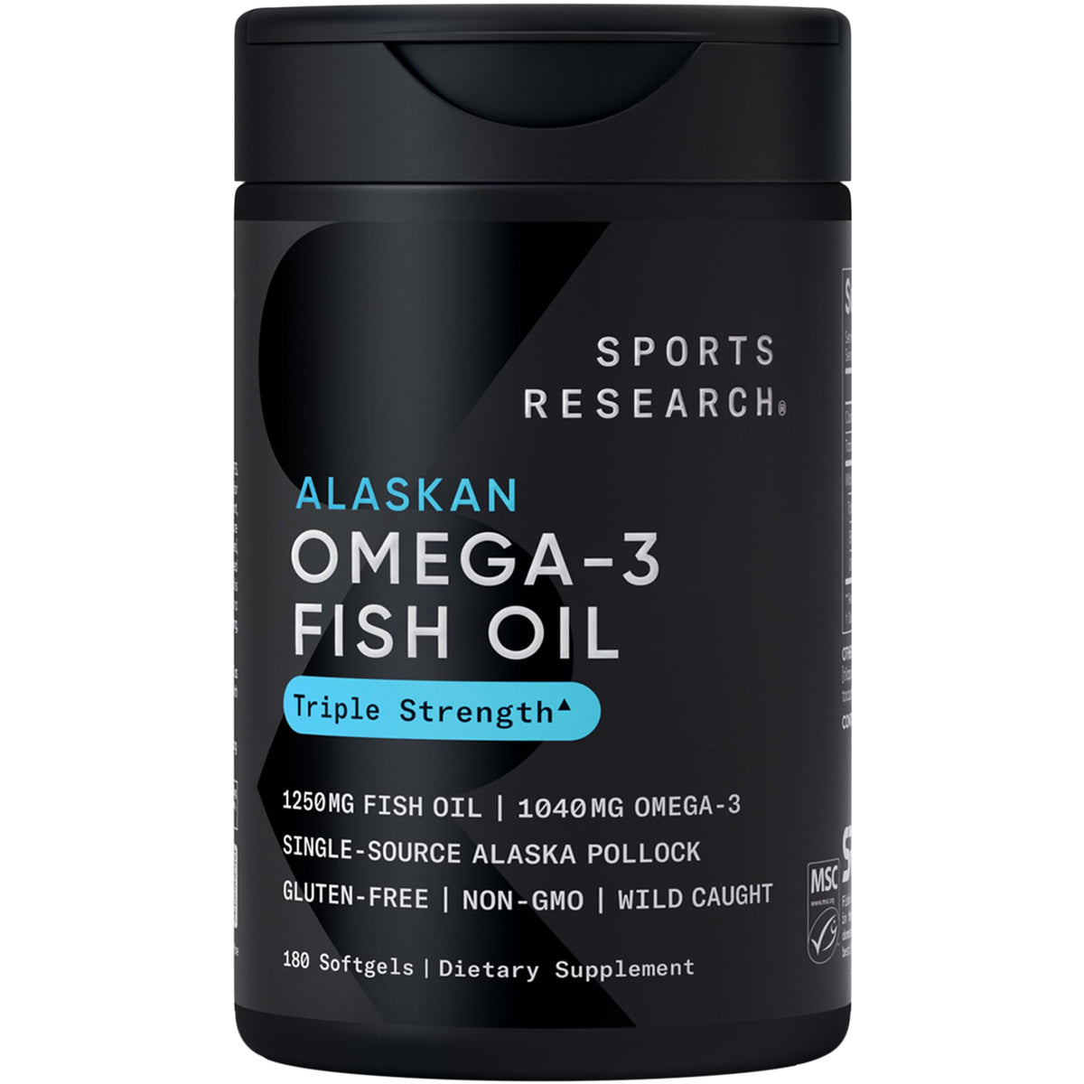 Sports Research Omega-3 Fish Oil 1250mg softgel front view