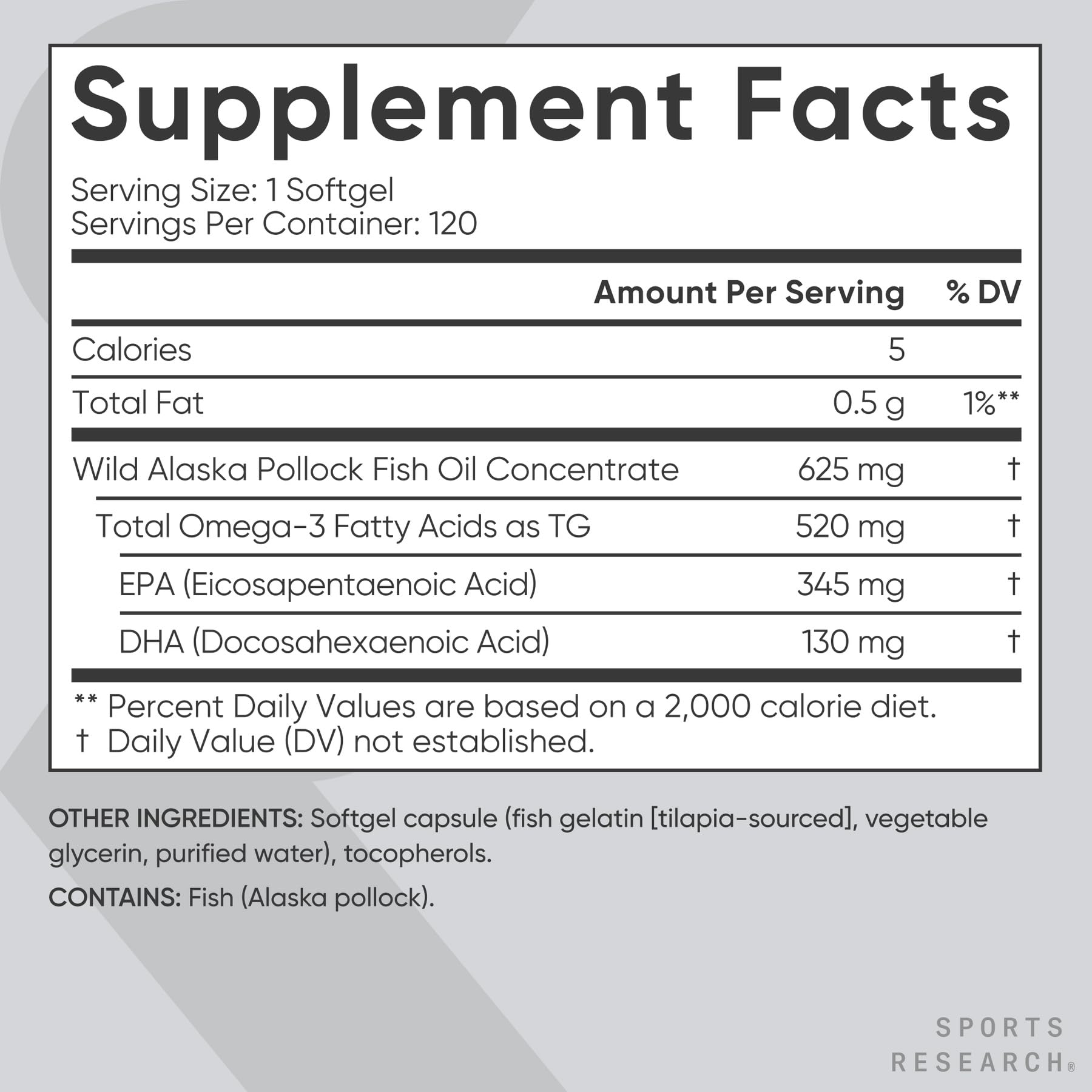 Sports Research Omega-3 Fish Oil Mini Gels on a table