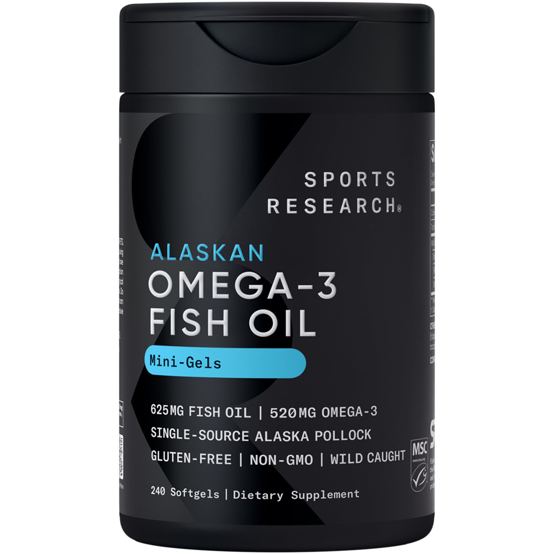 Sports Research Omega-3 Fish Oil Mini Softgels front view