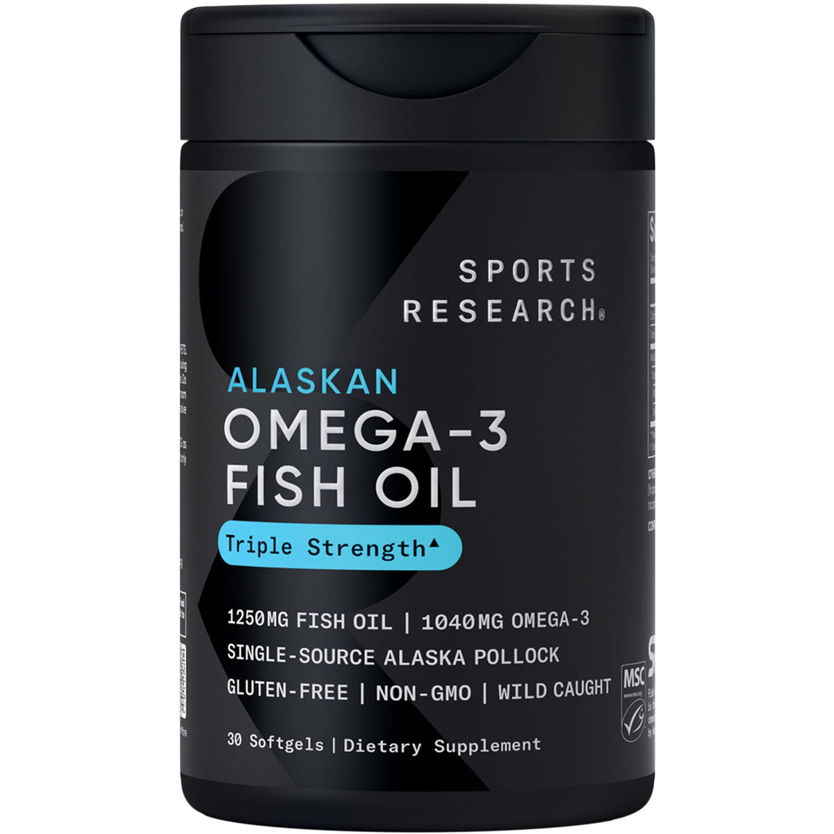 Sports Research Omega-3 Fish Oil softgel bottle front view