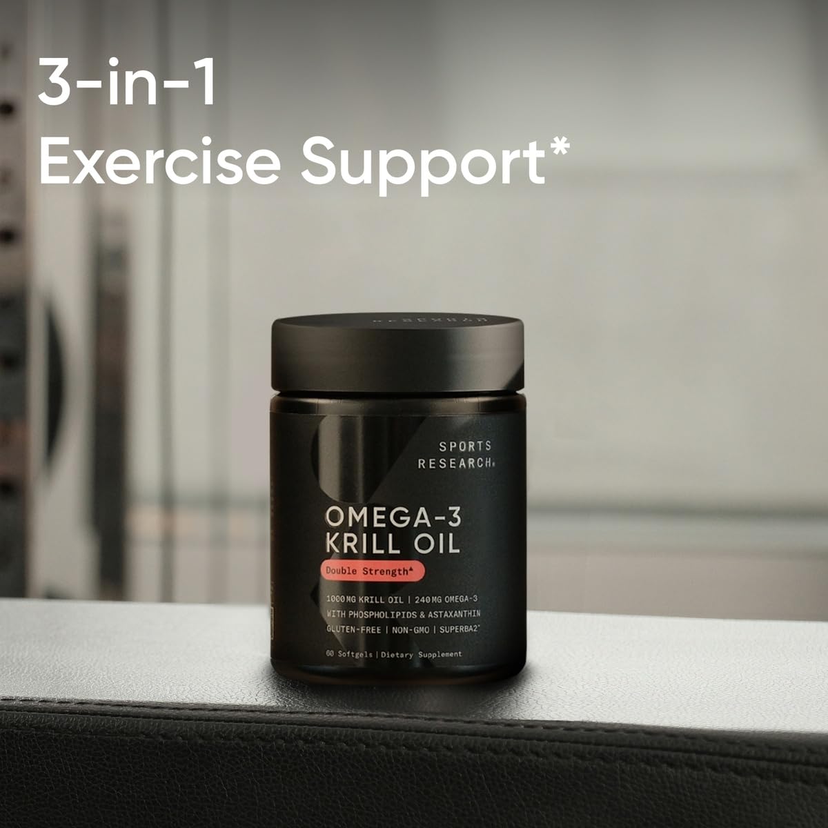 Sports Research Omega-3 Krill Oil softgel in hand